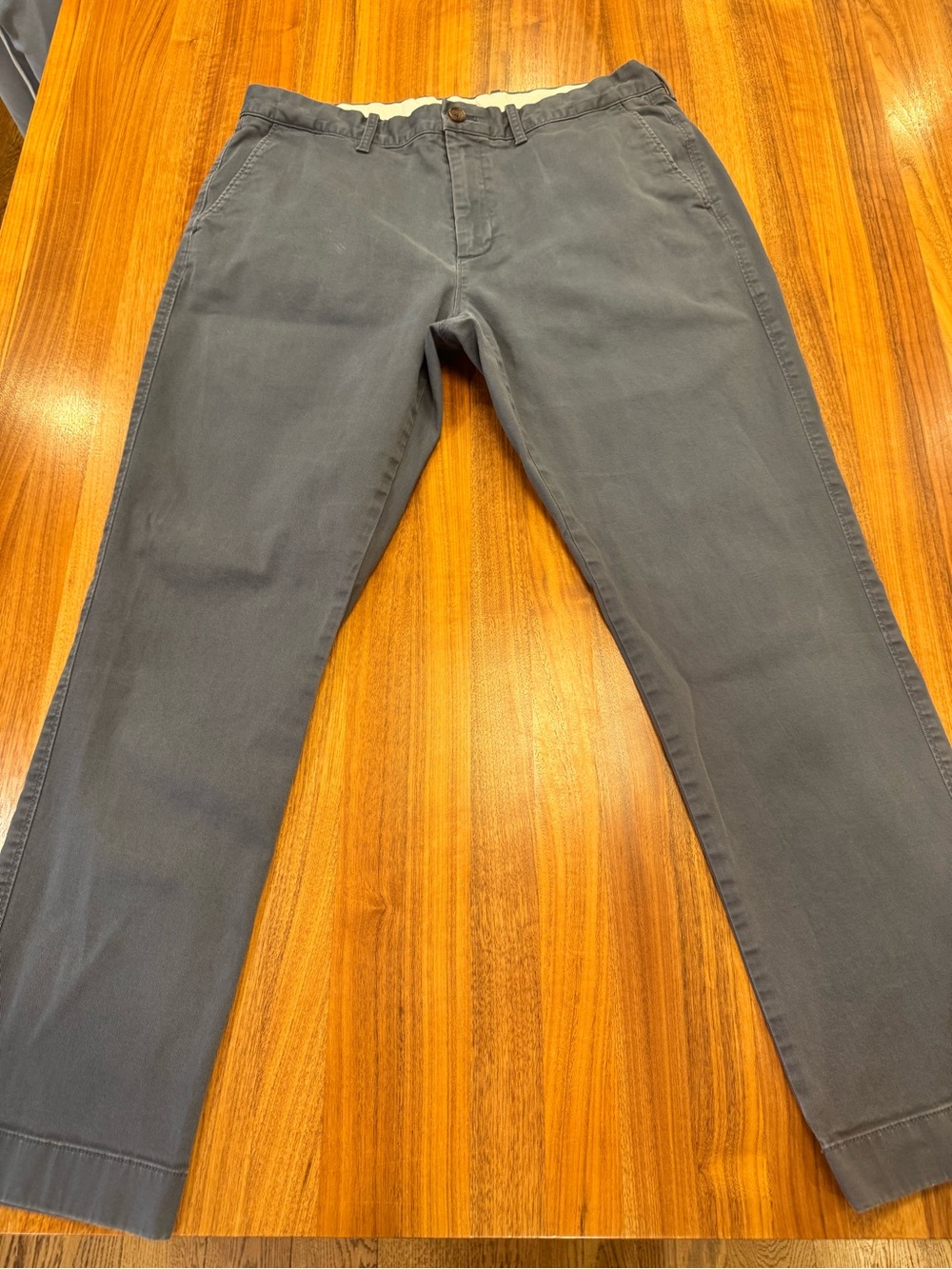 2 pairs of J. Crew Men's Gray & Ana y Chino Pants - athletic slim fit (34x20) - Picture 2 of 5